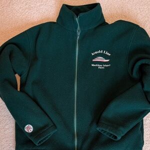 Vintage Dark Green Arnold Line Fleece Jacket